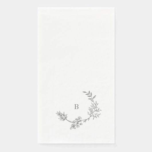 Elegant Floral Sketched Leafy Wedding Servet (Voorkant)