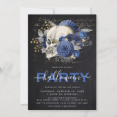 Elegant Floral Skull Adult Halloween Party Kaart (Voorkant)