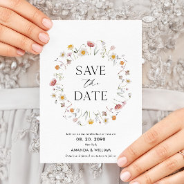 Elegant Floral sla de datumkaart op Aankondiging