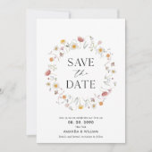 Elegant Floral sla de datumkaart op Aankondiging (Voorkant)