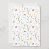 Elegant Floral sla de datumkaart op Aankondiging (Achterkant)