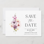Elegant Floral sla de datumkaart op Aankondiging (Voorkant)