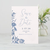 Elegant Floral slaat de datum op Aankondiging (Staand voorkant)