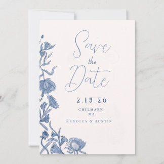 Elegant Floral slaat de datum op Aankondiging