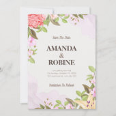 Elegant Floral slaat de datum op Kaart (Voorkant)