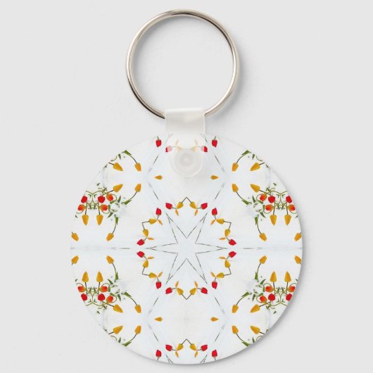 Elegant  Floral Sleutelhanger (Achterkant)