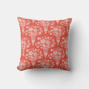 Elegant Floral snoep red damask geïnspireerd Kussen