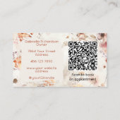 Elegant Floral Social Icon QR Code Photo Makeup Visitekaartje (Achterkant)