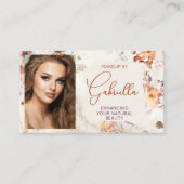 Elegant Floral Social Icon QR Code Photo Makeup Visitekaartje (Voorkant)