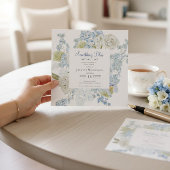 elegant Floral Something Blue Bridal shower QR  Kaart