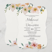 Elegant Floral Spanish Wedding Invitation Kaart (Voorkant / Achterkant)