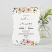 Elegant Floral Spanish Wedding Invitation Kaart (Staand voorkant)