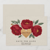 Elegant Floral sparen de Kaart van de Datum (Voorkant / Achterkant)