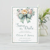 Elegant Floral sparen de Kaart van de Datum (Staand voorkant)