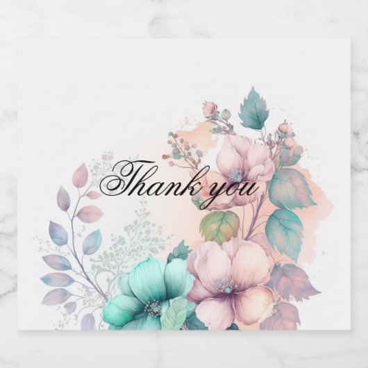 Elegant floral sparkling wijnetiket (Enkel label)