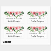 Elegant Floral, speciaal gemaakt met liefde Rechthoekige Sticker (Vel)