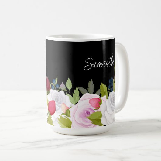 Elegant Floral Specialized Koffiemok (Voorkant rechts)