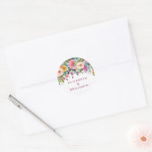 Elegant Floral Spring Summer Wedding Name Ronde Sticker (Envelop)