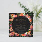 Elegant Floral Square Bridal Shower Uitnodiging (Staand voorkant)