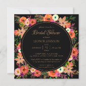 Elegant Floral Square Bridal Shower Uitnodiging (Voorkant)