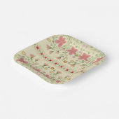 Elegant Floral Square Papieren Bordje (Gebogen)