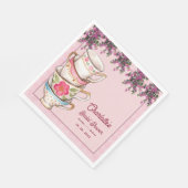 Elegant Floral Stacked Teacups Bridal Shower Party Servet (Hoek)