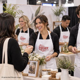 Elegant Floral STAFF Apron | Shop, Café & Event St Standaard Schort