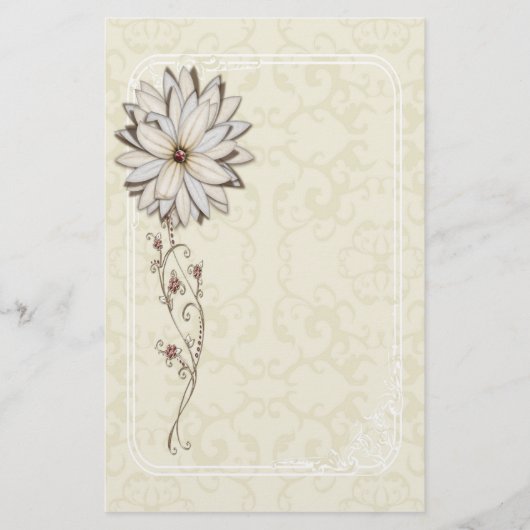 Elegant Floral Stationery Briefpapier (Voorkant)