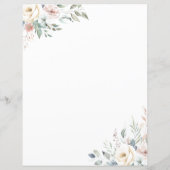 Elegant Floral Stationery Paper (Achterkant)