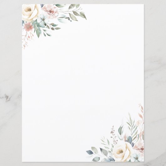 Elegant Floral Stationery Paper (Voorkant)
