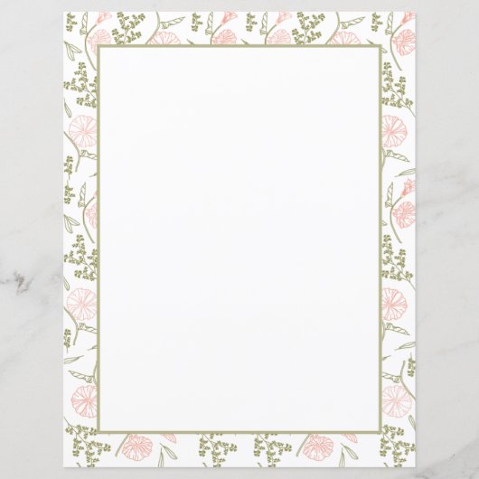 Elegant Floral Stationery Paper (Voorkant)