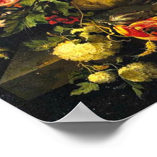 Elegant  Floral still LIfe; Abraham Mignon Poster (Hoek)