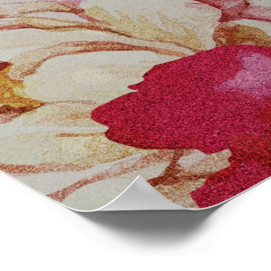 Elegant Floral String Lights Wedding Seding Chart Poster (Hoek)