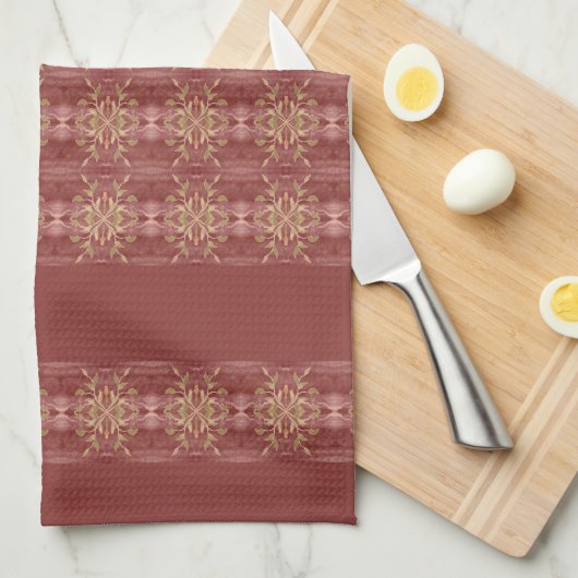 Elegant Floral Stripe Theedoek (Quarter Fold)