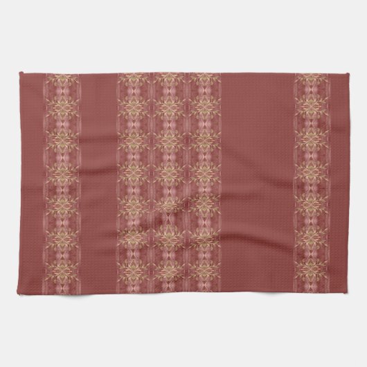 Elegant Floral Stripe Theedoek (Horizontaal)