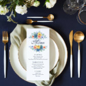 Elegant Floral Succulent Macaron Wedding Menu