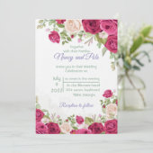 Elegant floral suitnodiging kaart (Staand voorkant)