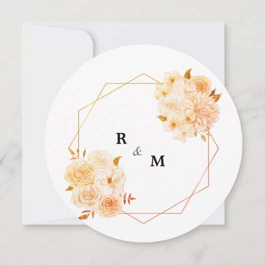 Elegant floral suitnodiging kaart (Achterkant)