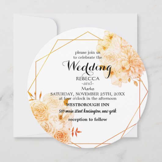 Elegant floral suitnodiging kaart (Voorkant)