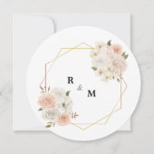 Elegant floral suitnodiging kaart (Achterkant)