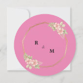 Elegant floral suitnodiging kaart (Achterkant)