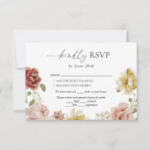 Elegant Floral Summer Wedding RSVP Kaartje (Voorkant)