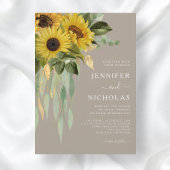 Elegant Floral Sunflower Eucalyptus Weddenschap Kaart