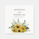 Elegant Floral Sunflower Eucalyptus Wedding Servet (Voorkant)