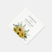 Elegant Floral Sunflower Eucalyptus Wedding Servet (Hoek)