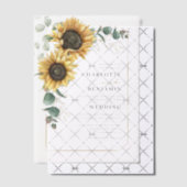 Elegant Floral Sunflower Eucalyptus Wedding Vellum Uitnodigingen (Offset (Uitnodiging))