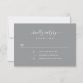 Elegant Floral Sunflower Gray Wedding RSVP Kaartje (Voorkant)