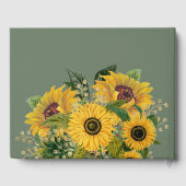Elegant Floral Sunflower Green Wedding Gastenboek (Achterkant)