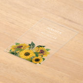 Elegant Floral Sunflower Wedding Acryl Uitnodigingen (Laagn)