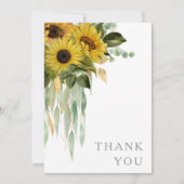 Elegant Floral Sunflower Wedding Bedankkaart (Voorkant)